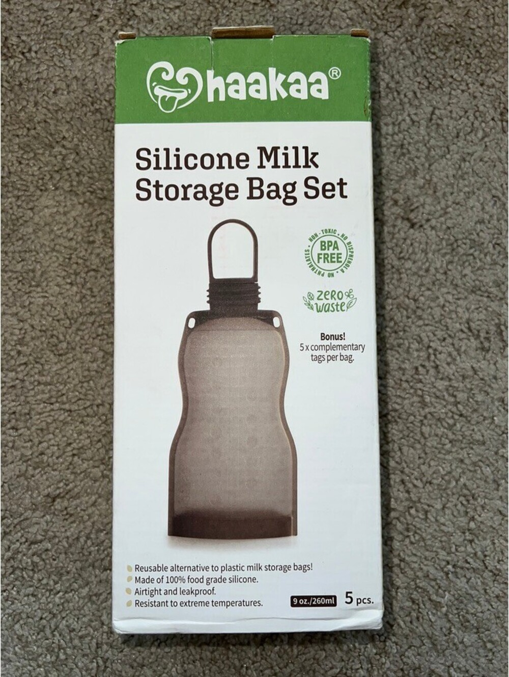 NIB Haakaa Silicone Milk Storage Bag Set